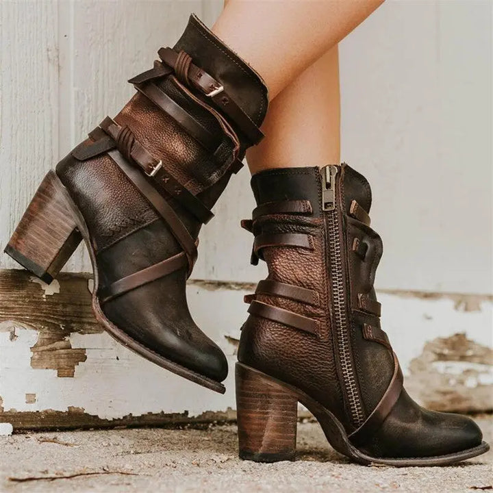 Elegante Winter-Lederstiefel für Damen – Wärme und Stil Perfekt Kombiniert Mivona