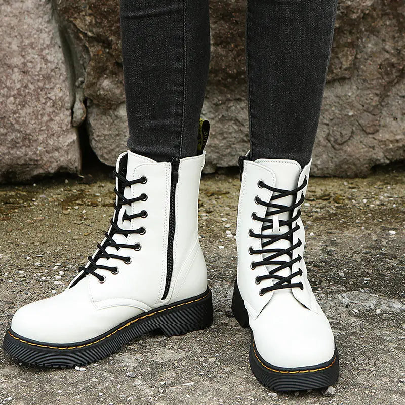 Stilvolle Schnürstiefel mit Plateau Für Frauen Mivona