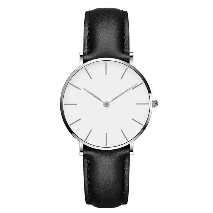Runde Zeitlose Minimalistische Uhr mit Lederarmband Für Frauen Mivona