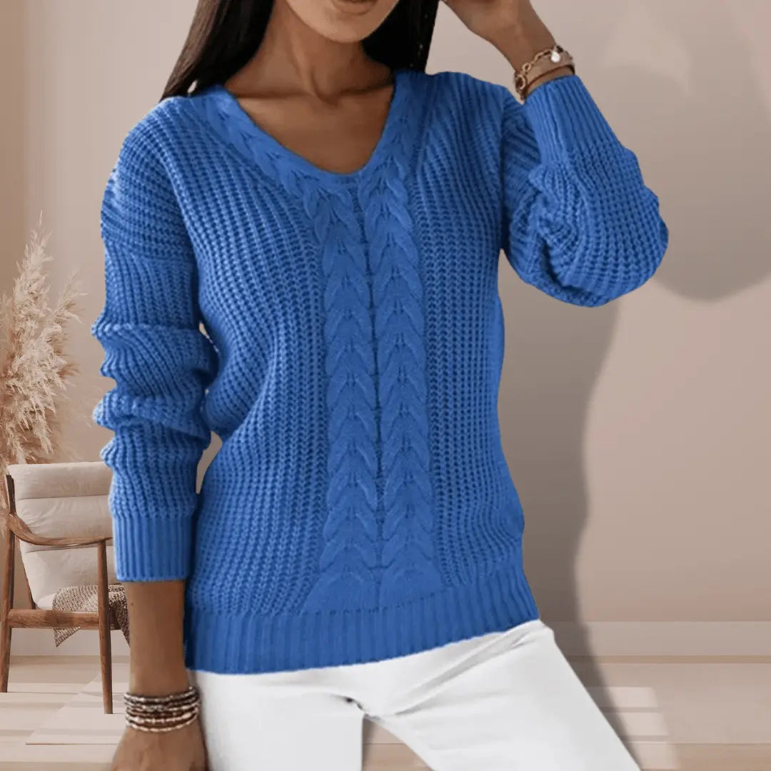 Gemütlicher Gerippter Strickpullover für Frauen Mivona