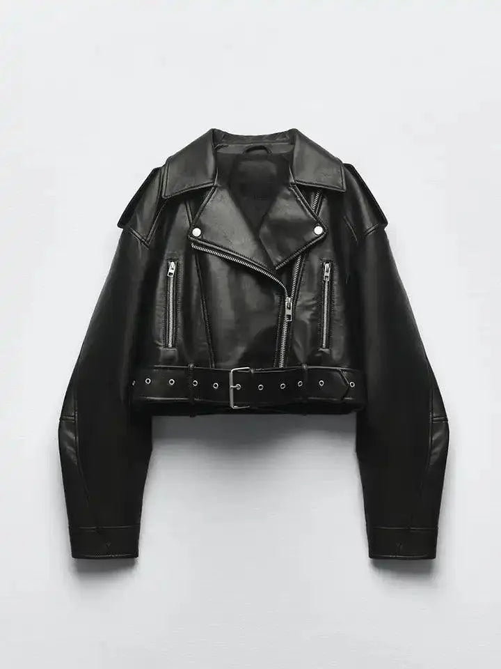 Oversized Lederjacke mit markantem Stil für Damen Mivona