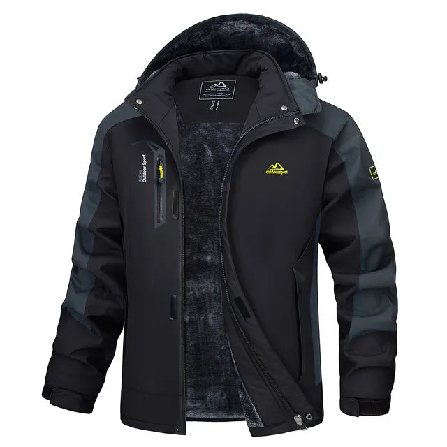 Herren Winterjacke Mit Kapuze Und Reißverschluss Frontdesign