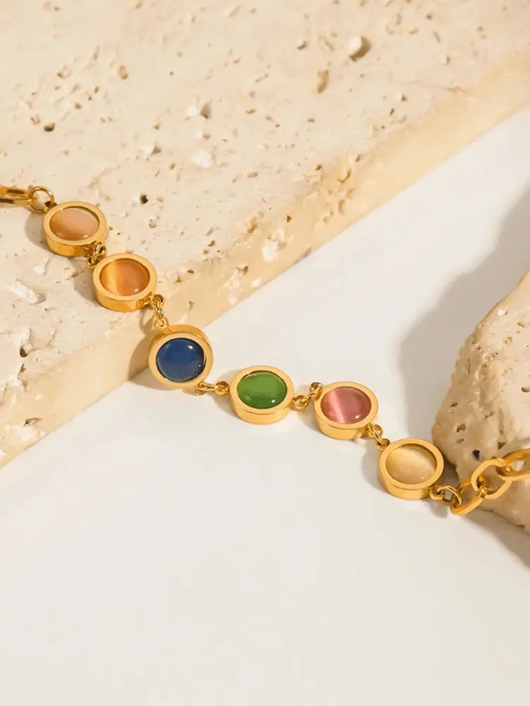 Armband mit Farbstein in Edelstahl und Gold Für Frauen Mivona