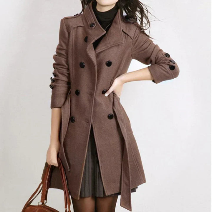 Stylischer Mantel Mit Gürtel Für Herbst Winter Wärme Für Frauen Mivona