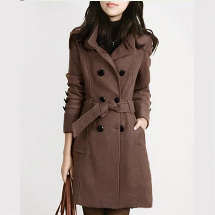 Stylischer Mantel Mit Gürtel Für Herbst Winter Wärme Für Frauen Mivona