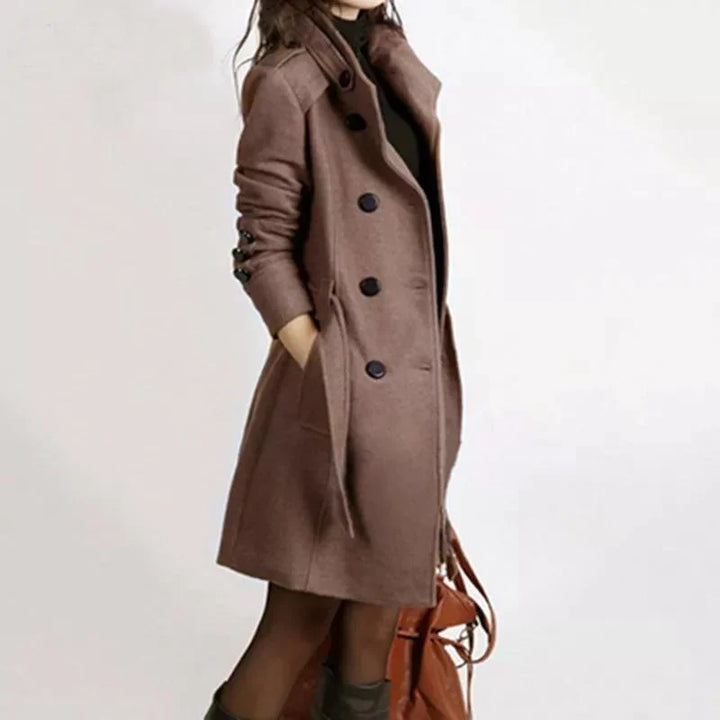 Stylischer Mantel Mit Gürtel Für Herbst Winter Wärme Für Frauen Mivona