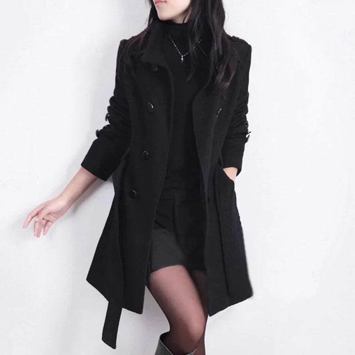 Stylischer Mantel Mit Gürtel Für Herbst Winter Wärme Für Frauen Mivona