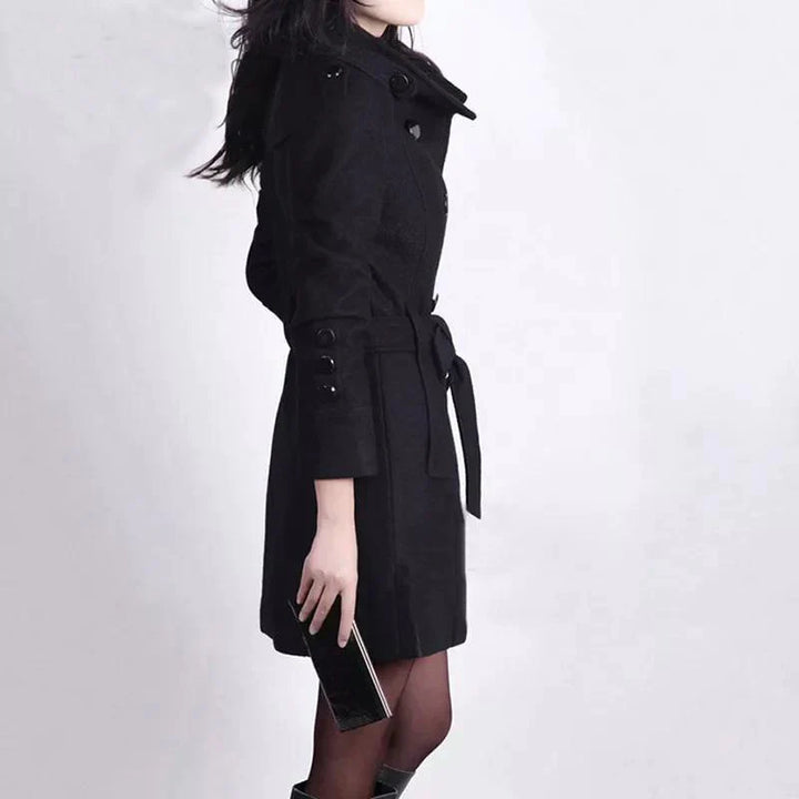 Stylischer Mantel Mit Gürtel Für Herbst Winter Wärme Für Frauen Mivona