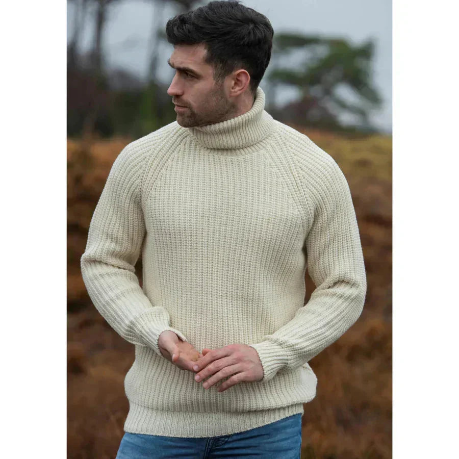 Warme Herren Pullover mit hohem Kragen Mivona