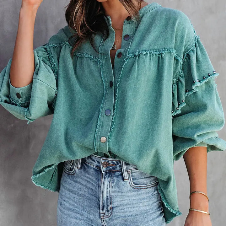 Langärmlige Bluse mit anspruchsvollem Design für Damen Mivona
