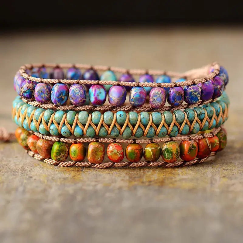 Boho Perlenarmband mit Mehrfarbigen Akzenten Für Frauen Mivona