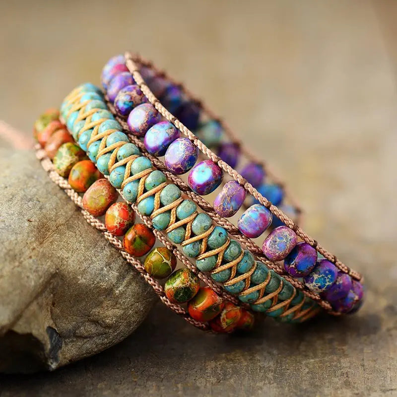 Boho Perlenarmband mit Mehrfarbigen Akzenten Für Frauen Mivona