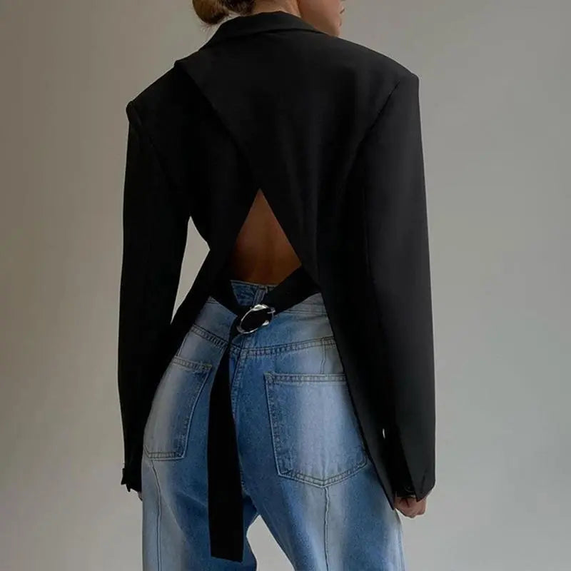 Taillierter Blazer mit offenem Rücken für Frauen Mivona