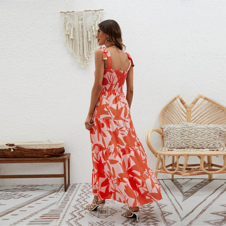 Maxikleid aus Leichter Baumwolle mit Stufenrock für Frauen Mivona