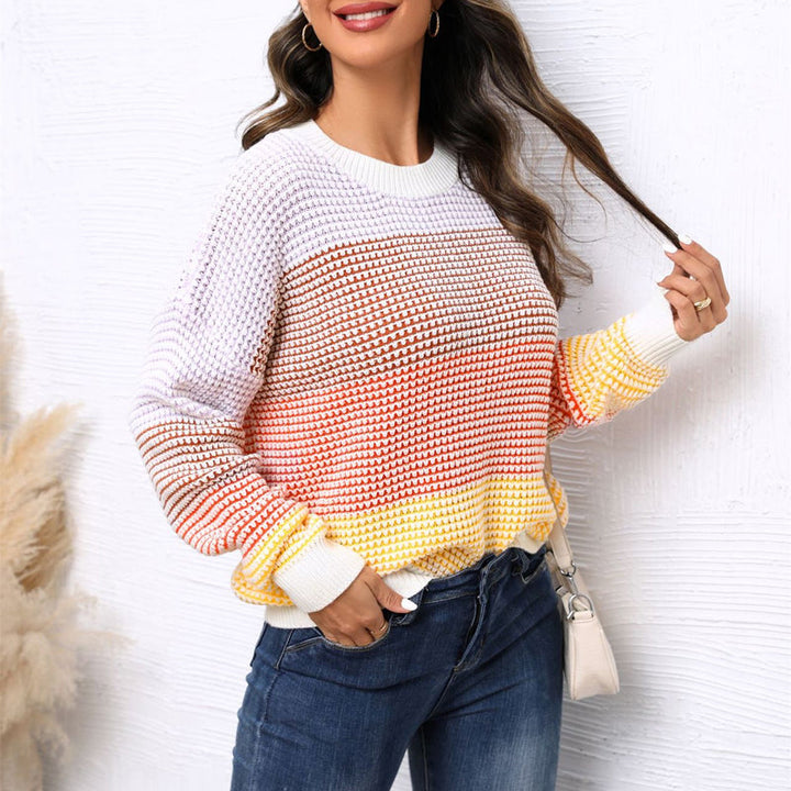 Moderner Strickpullover mit Color-Block-Design Für Frauen Mivona