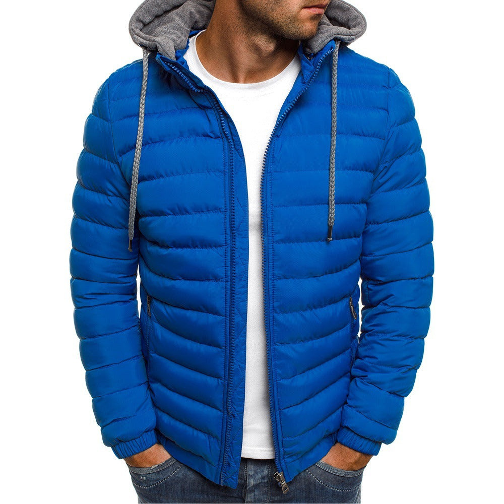 Herren Steppjacke mit abnehmbarer Kapuze und praktischem Innenfutter Heidi-Mode Mivona