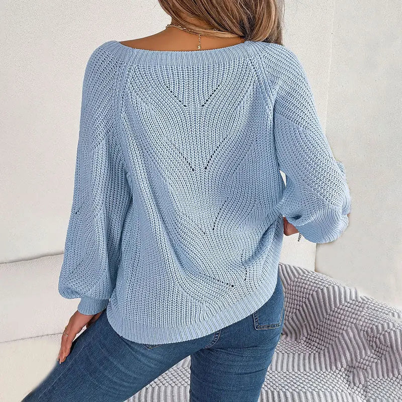 Lockerer Strickpullover in Unifarbe für Frauen Mivona