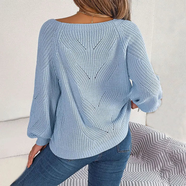 Lockerer Strickpullover in Unifarbe für Frauen Mivona