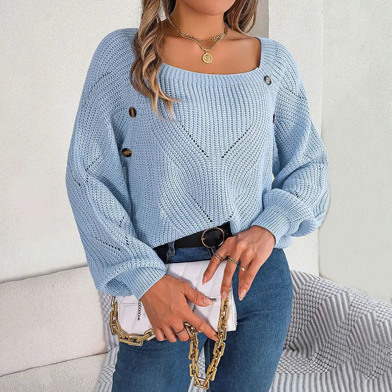 Lockerer Strickpullover in Unifarbe für Frauen Mivona
