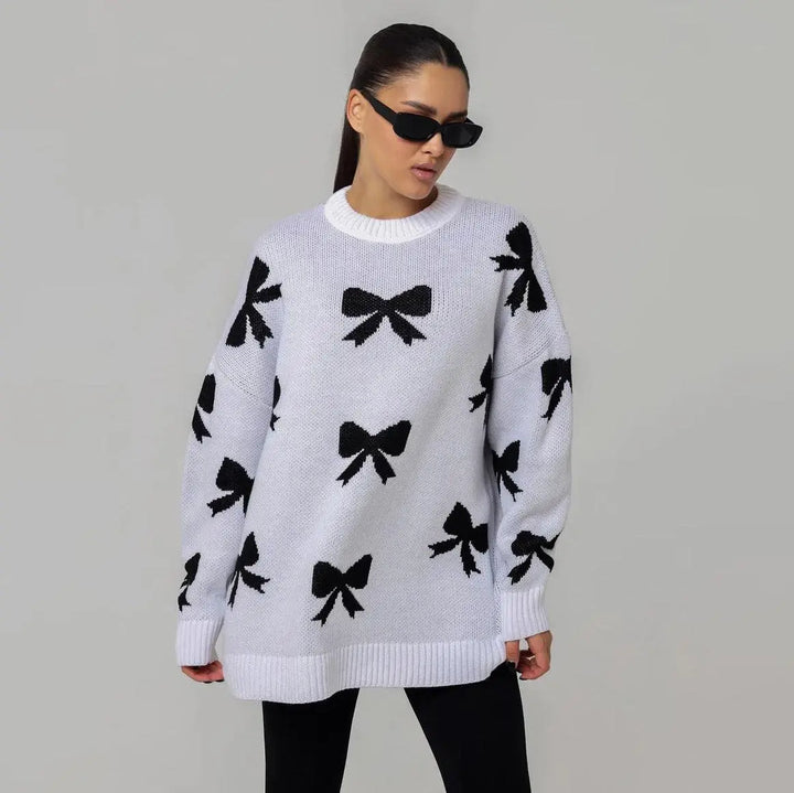Pullover mit Schleifenprint und gemütlichem Stil für Frauen Mivona