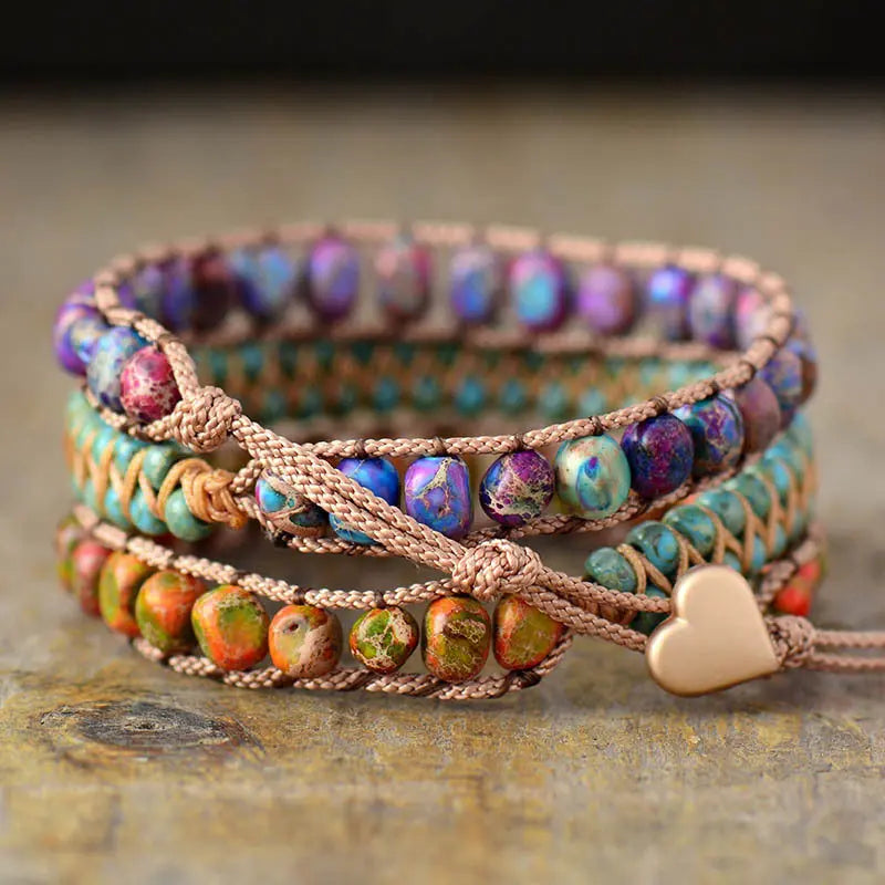 Boho Perlenarmband mit Mehrfarbigen Akzenten Für Frauen Mivona