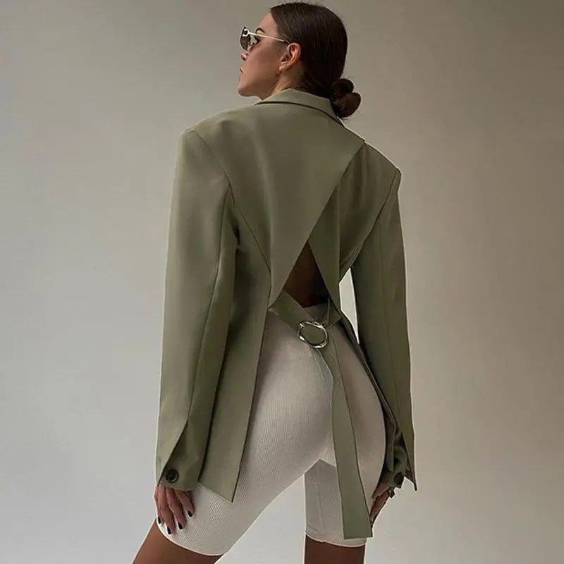 Taillierter Blazer mit offenem Rücken für Frauen Mivona