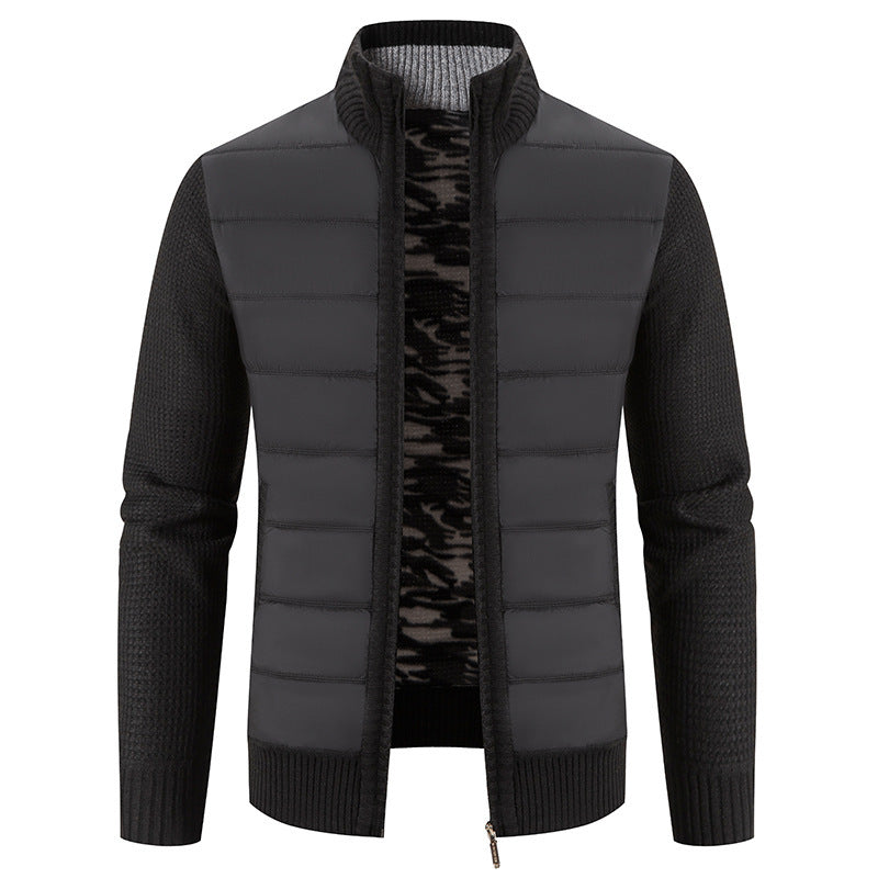 Herren hybride Steppjacke mit modischem Strickdesign Heidi-Mode Mivona