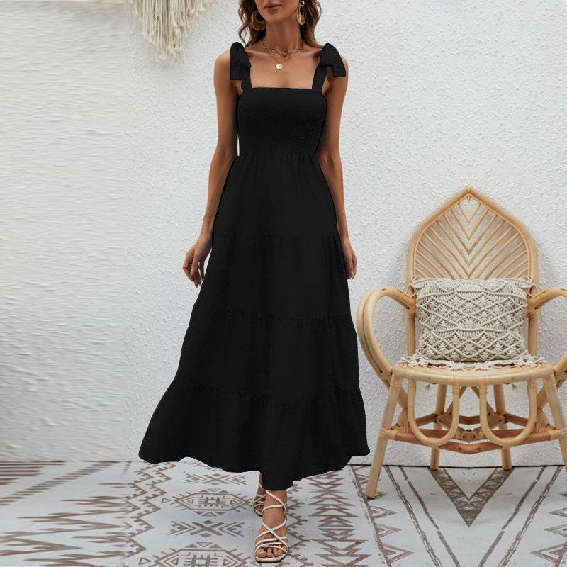 Maxikleid aus Leichter Baumwolle mit Stufenrock für Frauen Mivona