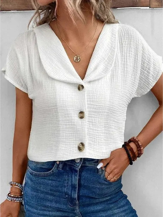 Stilvoller Pullover mit Kragen und Knopfdetails Für Frauen Mivona