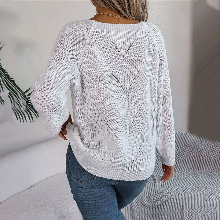 Lockerer Strickpullover in Unifarbe für Frauen Mivona