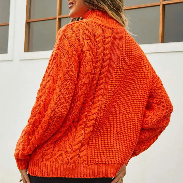 Lockerer Zopfmuster-Strickpullover Für Frauen Mivona