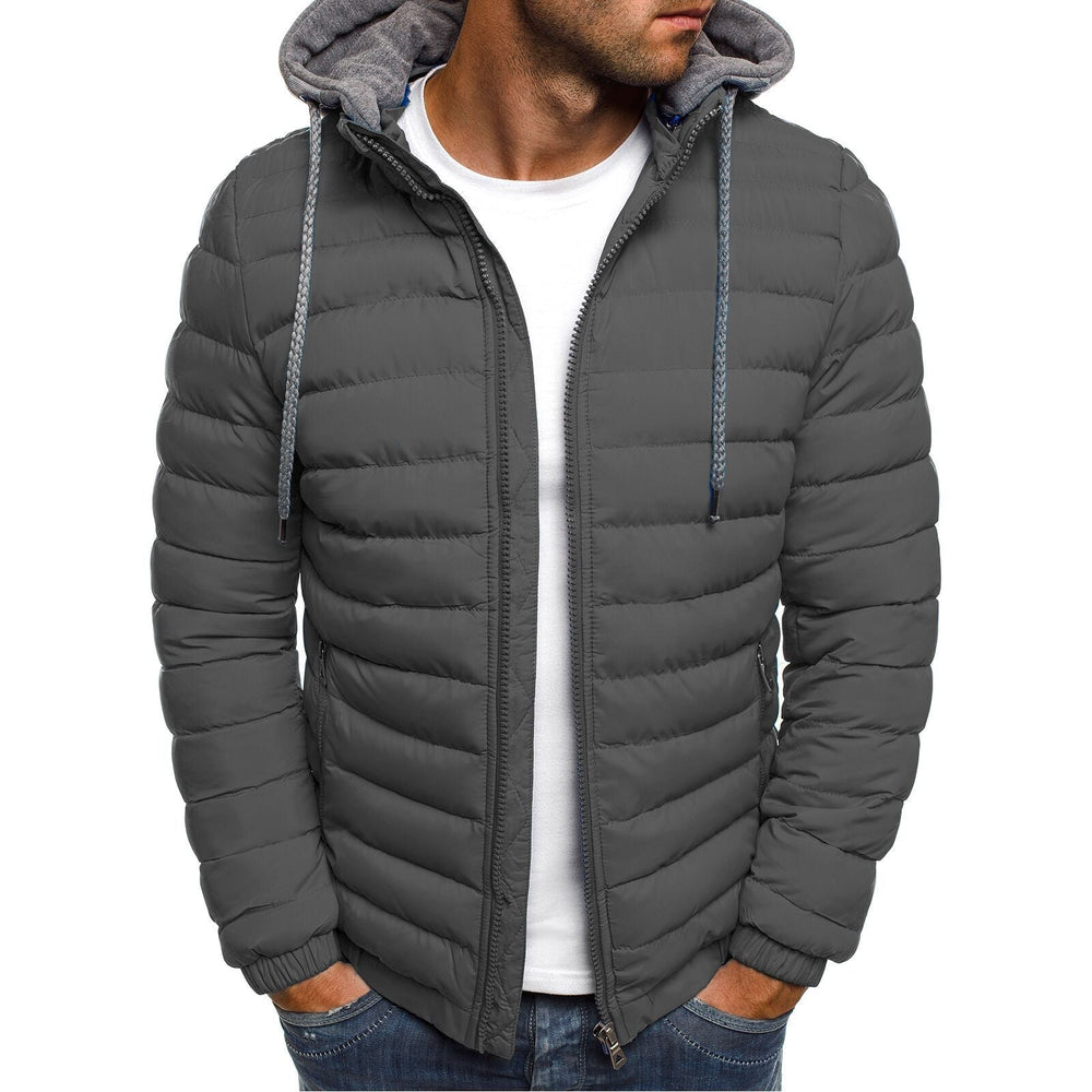Herren Steppjacke mit abnehmbarer Kapuze und praktischem Innenfutter Heidi-Mode Mivona