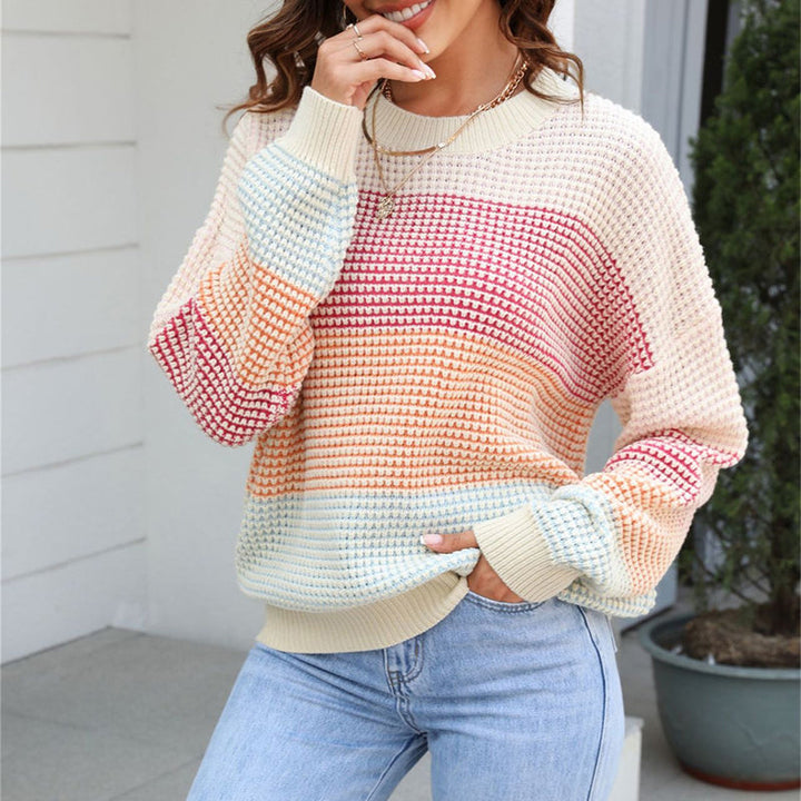 Moderner Strickpullover mit Color-Block-Design Für Frauen Mivona