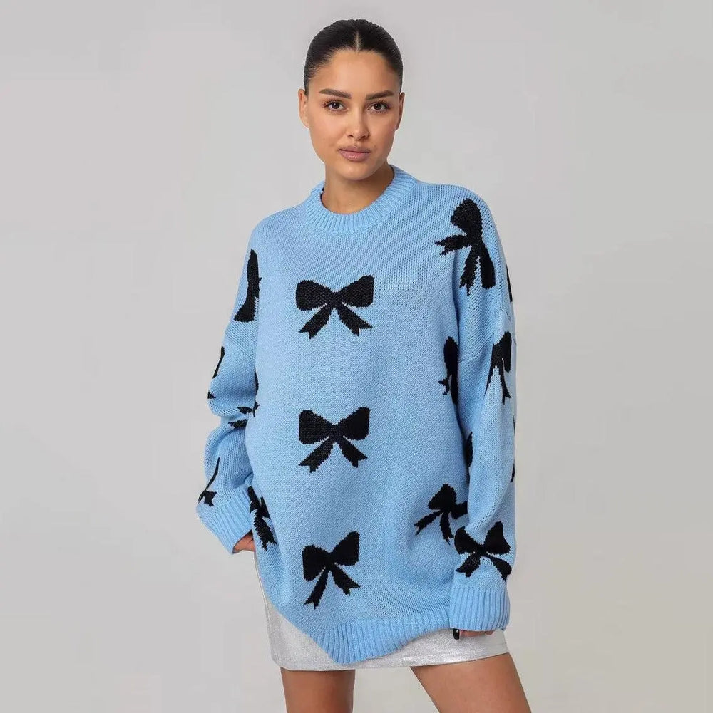 Pullover mit Schleifenprint und gemütlichem Stil für Frauen Mivona