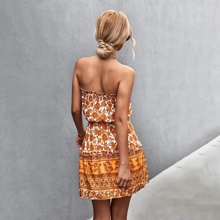 Trägerloses Kleid mit Blumenmuster Für Frauen Mivona