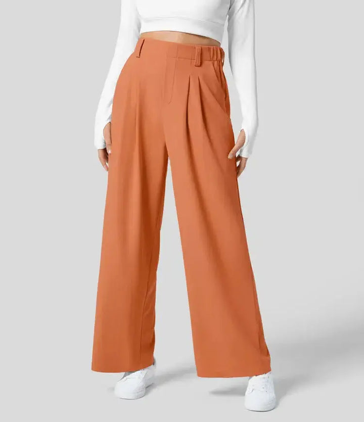 Schicke High Waist Weitbein Hose für Damen Mivona