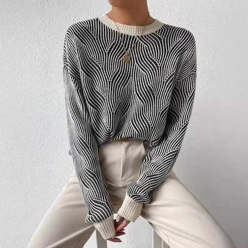 Gestrickter Pullover mit Hohem Kragen für Frauen Mivona