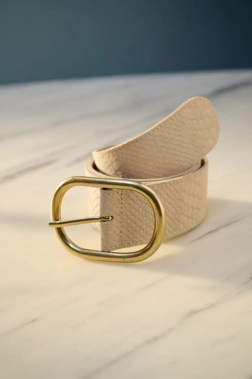 Ecru mit goldener Schnalle für Damen Mivona