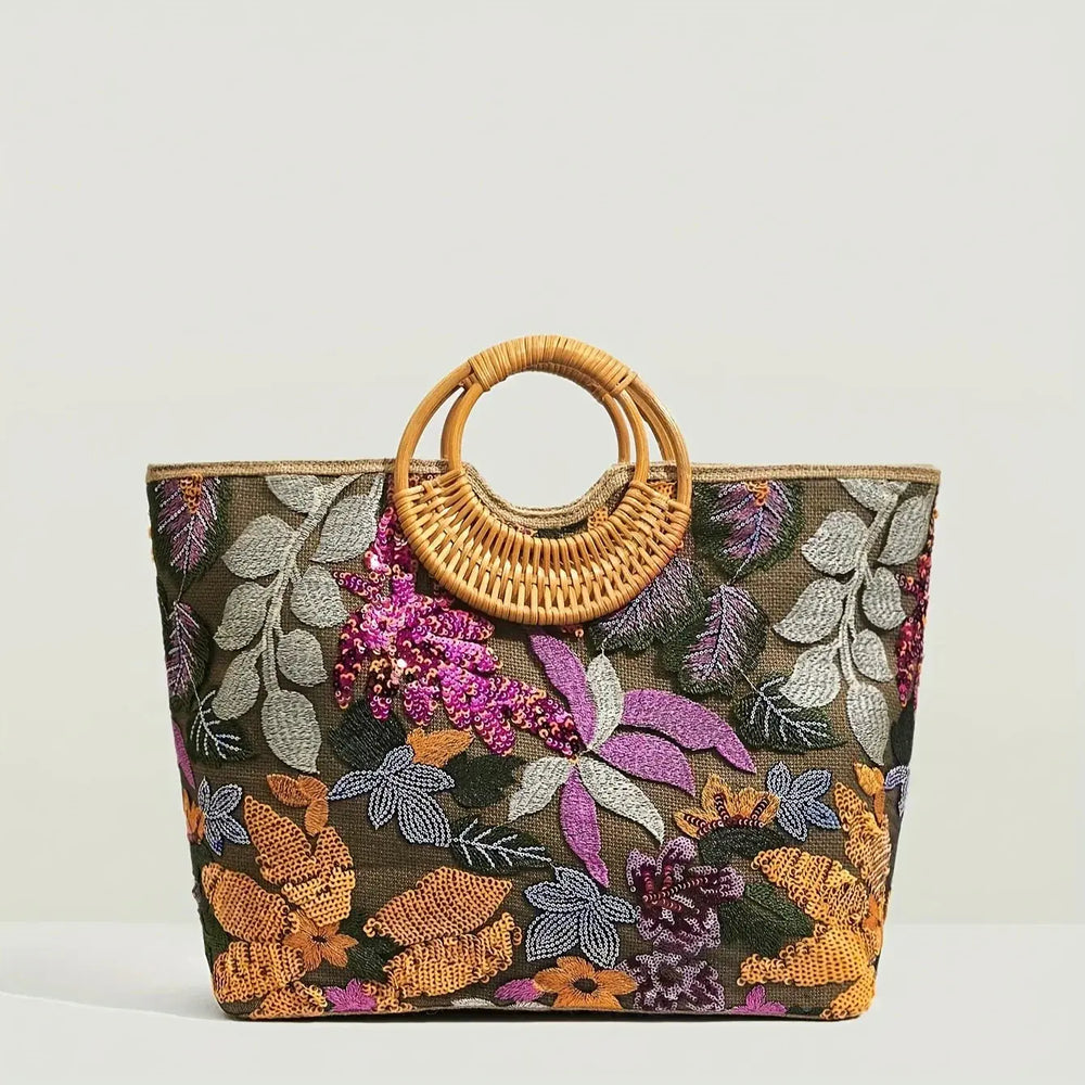 Schicke Handtasche mit dekorativem Blumenhenkel für Frauen Mivona