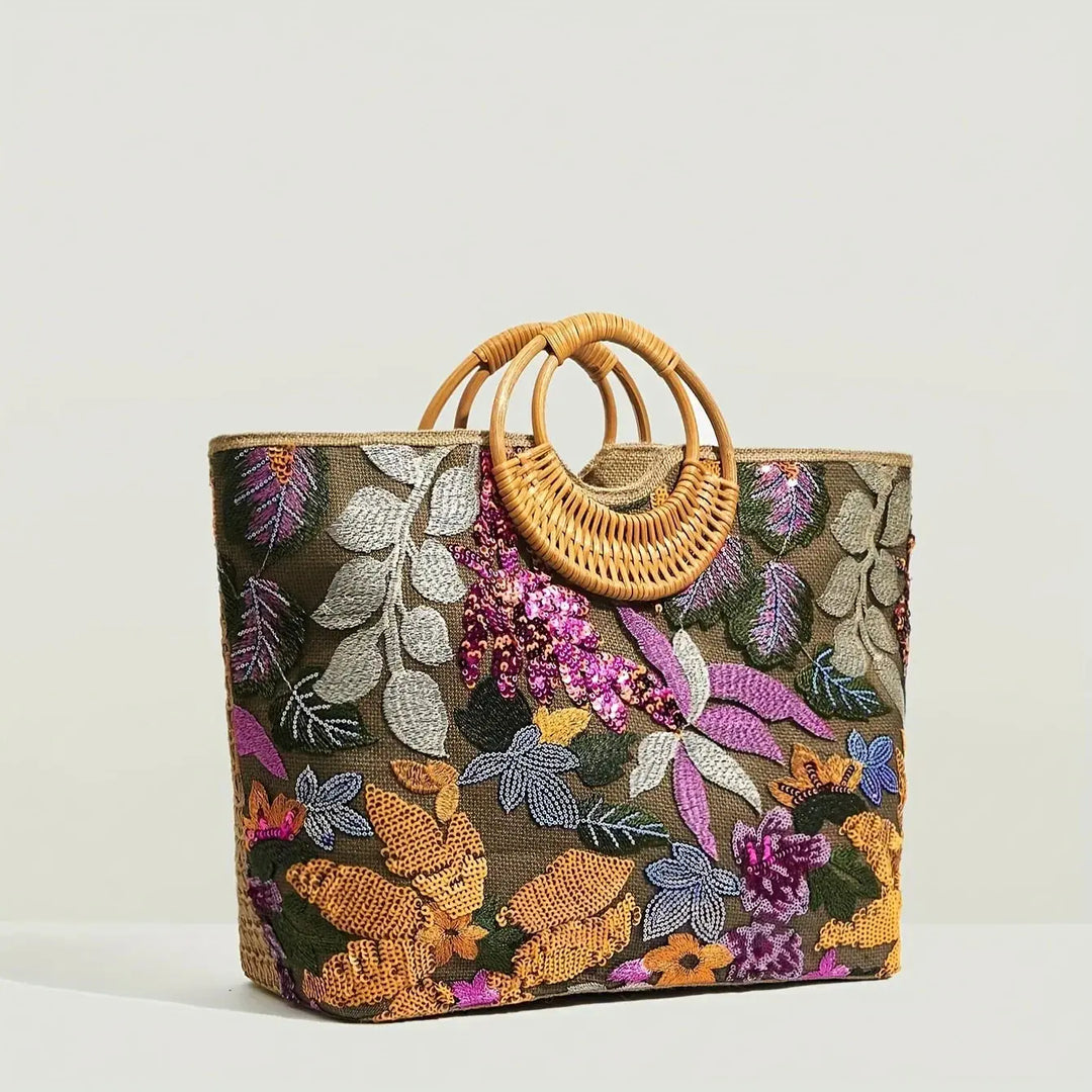 Schicke Handtasche mit dekorativem Blumenhenkel für Frauen Mivona