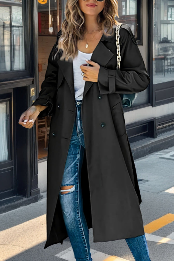 Chicer Trenchcoat Mit Knopfschluss Für Damen