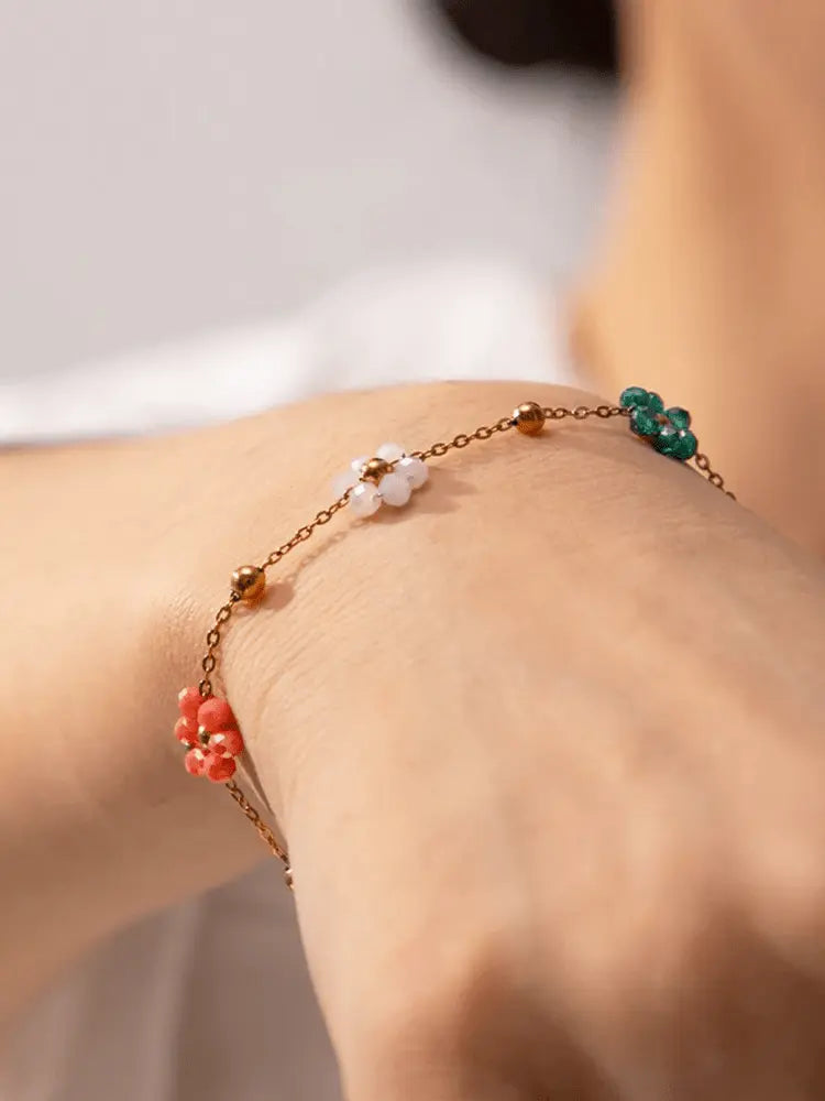 Leuchtendes Blumenarmband in Goldfarbe für Frauen Mivona