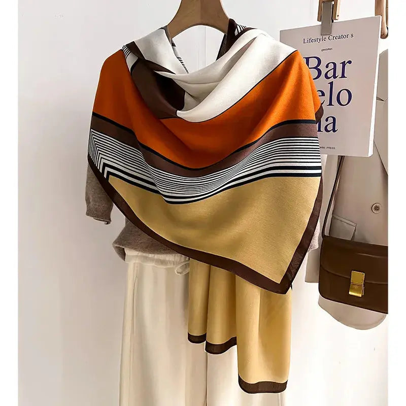 Luxuriöser Woll-Baumwoll-Schal mit elegantem Stil für Damen Mivona