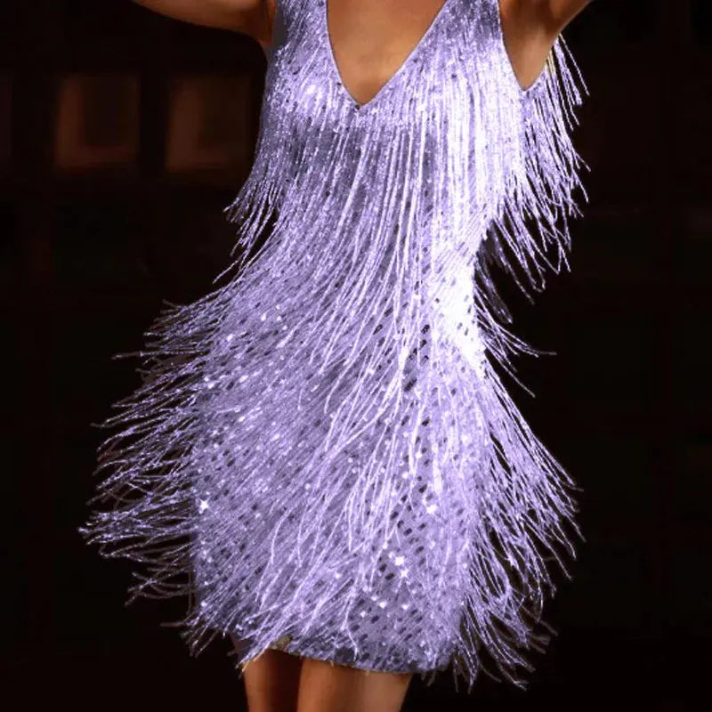 Anspruchsvolles Abendkleid mit Fransenverzierungen für Damen Mivona