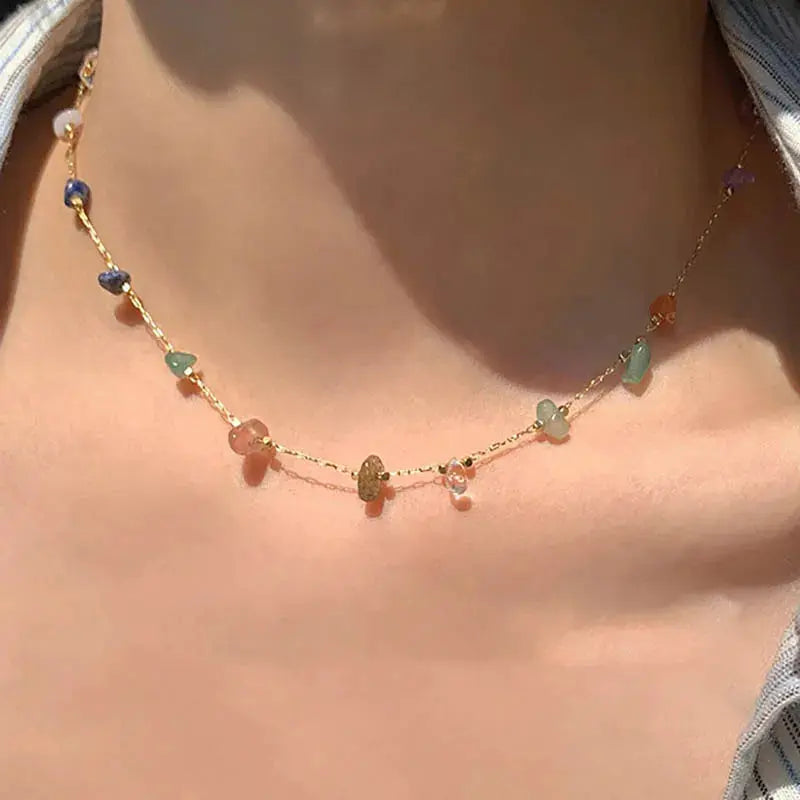 Elegante Natürliche Edelstein-Halskette Für Frauen Mivona