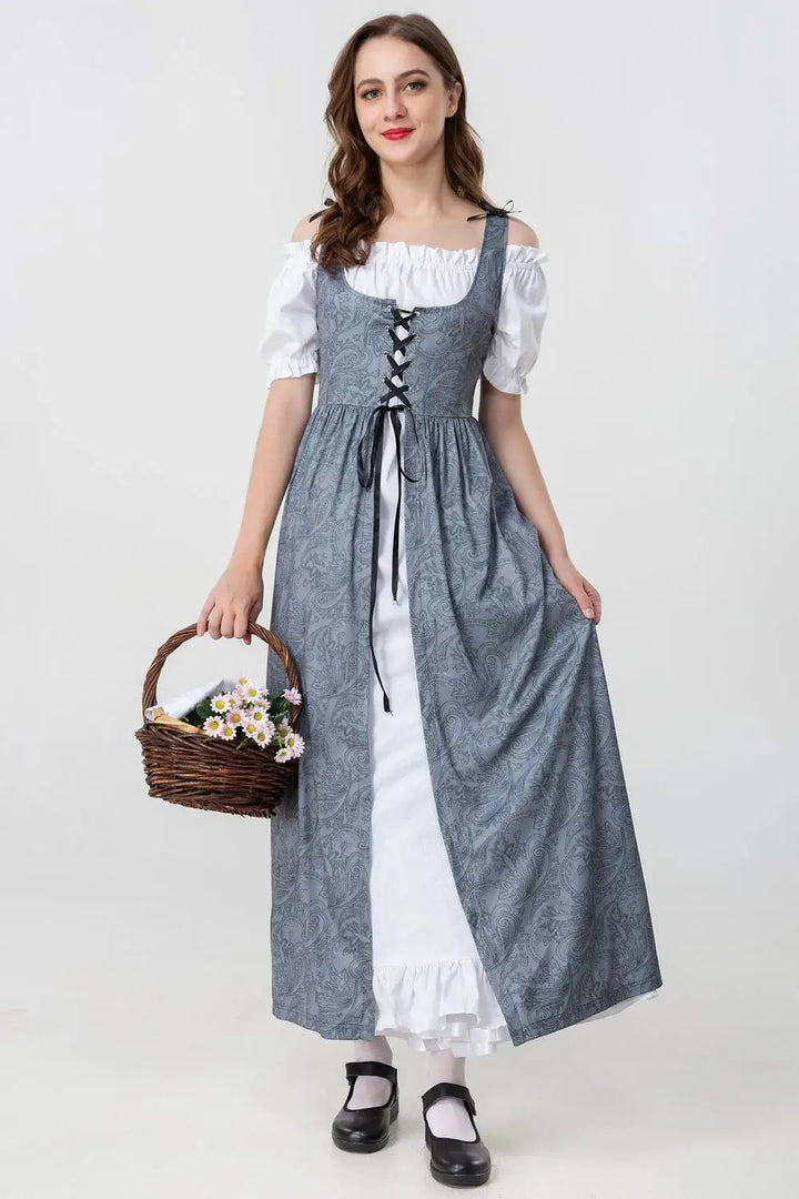 Mittelalterliches Kleid mit Königlichem Design für Frauen Mivona