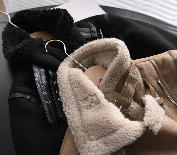 Aviator Jacke Sherpa Gefüttert Stylische Winterkleidung Damen