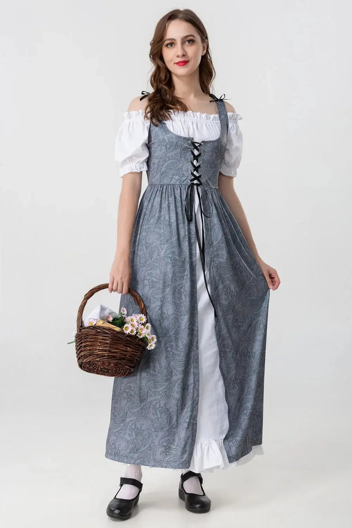Mittelalterliches Kleid mit Königlichem Design für Frauen Mivona
