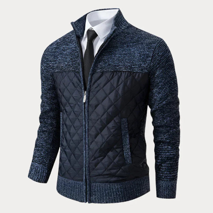 Stehkragen-Strickjacke für Herren Mivona