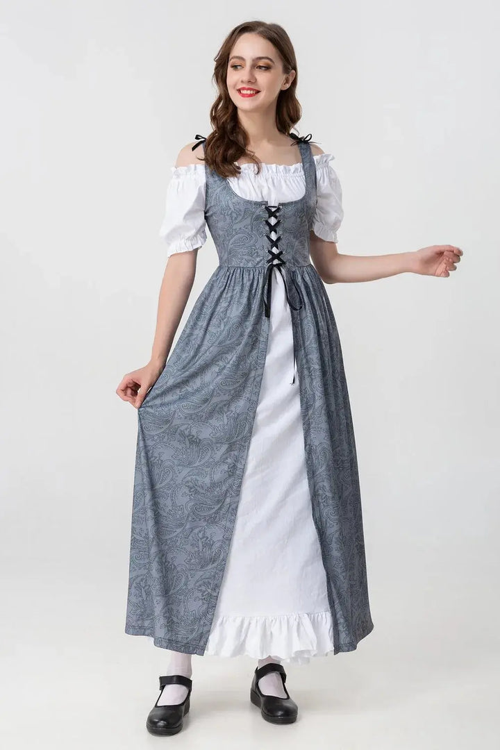 Mittelalterliches Kleid mit Königlichem Design für Frauen Mivona